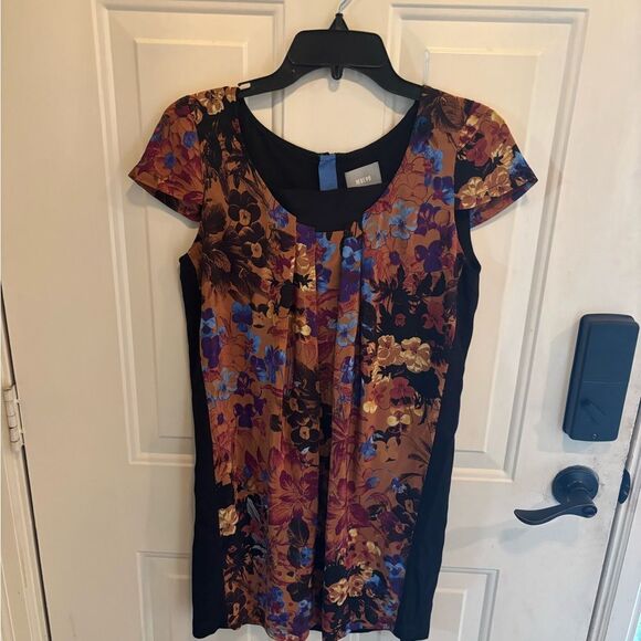 Anthropologie Maeve Orange Red Floral Sheath Dress - Picture 2 of 4